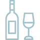 Icône d'une bouteille de vin et d'un verre au restaurant La Table de 3 à Bordeaux
